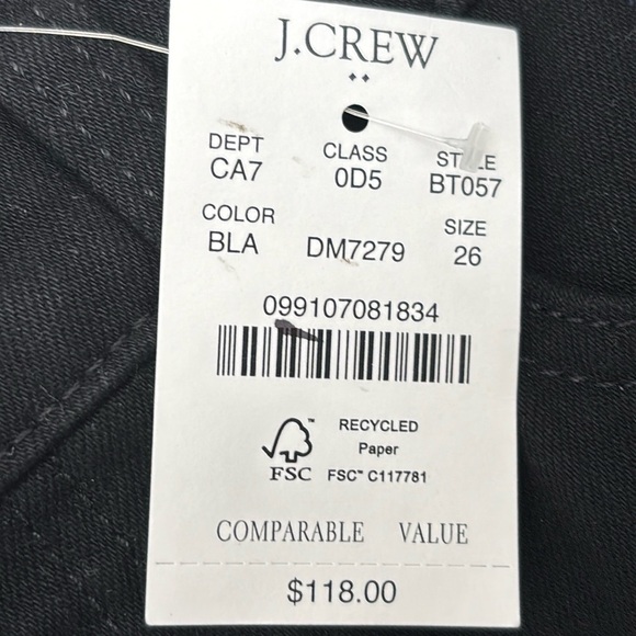 J Crew Factory Mid Rise Flare crop black jean all-day stretch size 26 NWT BT057 - Picture 8 of 12